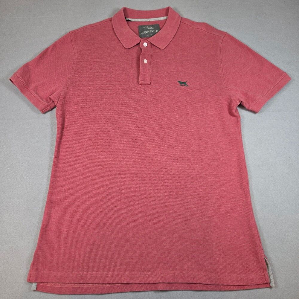 Gunn Polo Men’s Size L Red Short Sleeve Pique Polo Shirt Casual Golf